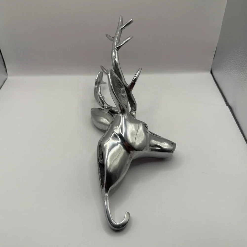 Z Gallerie Silver Stag Deer Head Hook Wall Decor